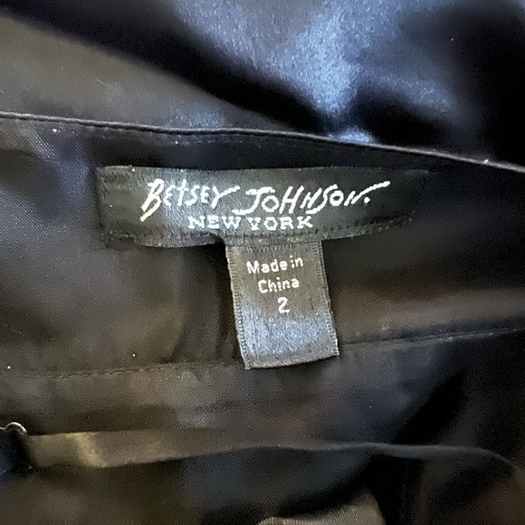 Betsey Johnson Vintage Y2K Black Beaded Flare Silk Flowy 90’s Dress - Picture 5 of 7